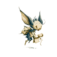 A messenger sprite carrying a scroll